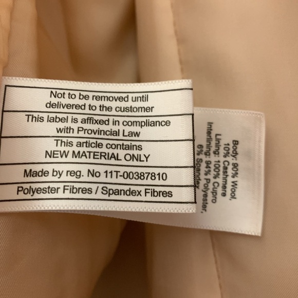 Aritzia Babaton Virgin Wool & Cashmere dusty pink long coat, size Large. - Picture 6 of 10